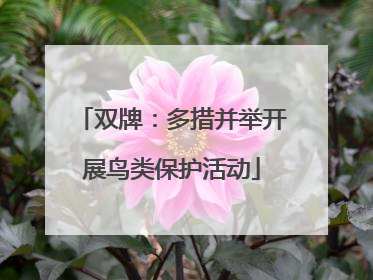 双牌：多措并举开展鸟类保护活动