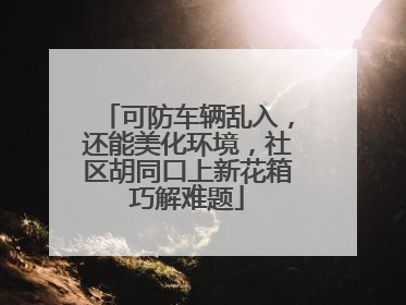 可防车辆乱入，还能美化环境，社区胡同口上新花箱巧解难题