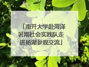 南开大学赴菏泽暑期社会实践队走进杨湖参观交流