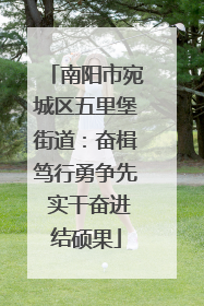 南阳市宛城区五里堡街道：奋楫笃行勇争先 实干奋进结硕果