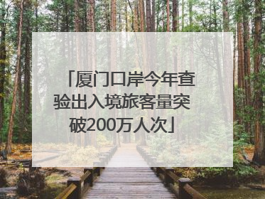 厦门口岸今年查验出入境旅客量突破200万人次