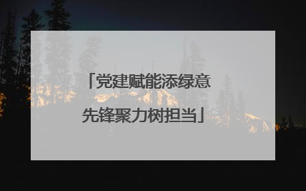 党建赋能添绿意 先锋聚力树担当
