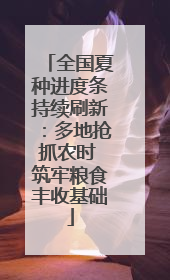 全国夏种进度条持续刷新：多地抢抓农时 筑牢粮食丰收基础