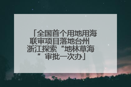 全国首个用地用海联审项目落地台州 浙江探索“地林草海”审批一次办