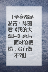 全身都是淤青！陈丽君《我的大观园》幕后：面对滚楼梯，没有做不到