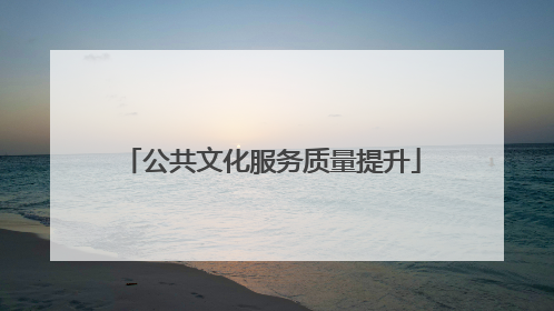 公共文化服务质量提升
