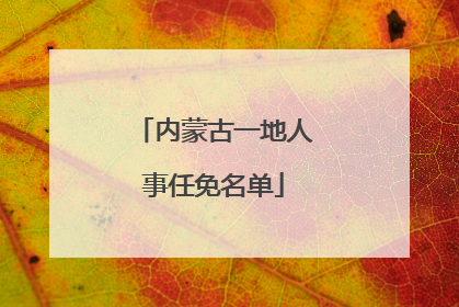 内蒙古一地人事任免名单