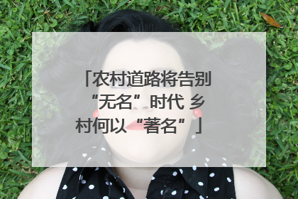 农村道路将告别“无名”时代 乡村何以“著名”