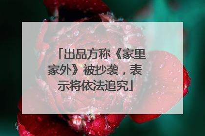 出品方称《家里家外》被抄袭，表示将依法追究