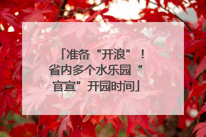 准备“开浪”！省内多个水乐园“官宣”开园时间