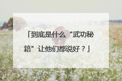 到底是什么“武功秘籍”让他们都说好？