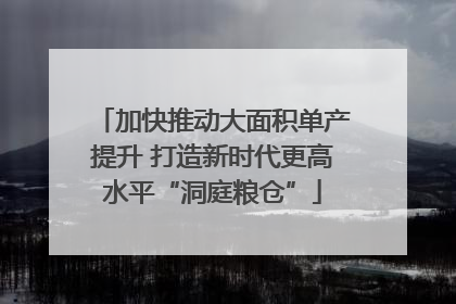 加快推动大面积单产提升 打造新时代更高水平“洞庭粮仓”