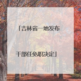 吉林省一地发布干部任免职决定