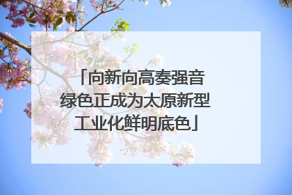 向新向高奏强音 绿色正成为太原新型工业化鲜明底色