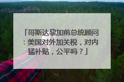 哥斯达黎加前总统顾问：美国对外加关税，对内猛补贴，公平吗？