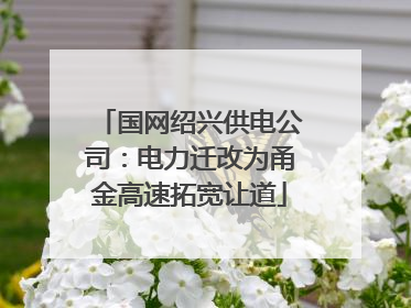 国网绍兴供电公司：电力迁改为甬金高速拓宽让道