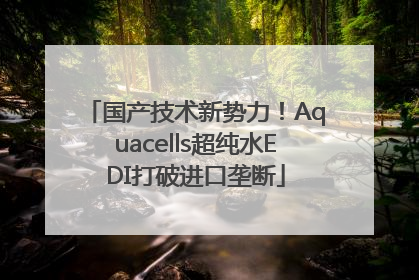 国产技术新势力！Aquacells超纯水EDI打破进口垄断