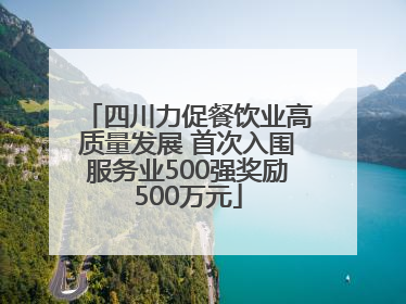 四川力促餐饮业高质量发展 首次入围服务业500强奖励500万元