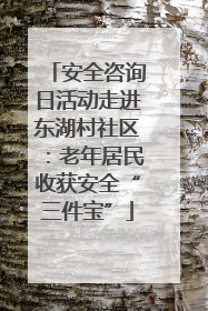 安全咨询日活动走进东湖村社区：老年居民收获安全“三件宝”