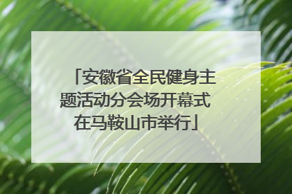 安徽省全民健身主题活动分会场开幕式在马鞍山市举行