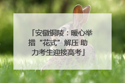 安徽铜陵：暖心举措“花式”解压 助力考生迎接高考
