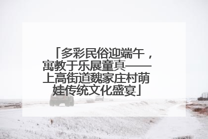多彩民俗迎端午，寓教于乐展童真——上高街道魏家庄村萌娃传统文化盛宴