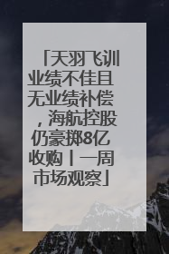 天羽飞训业绩不佳且无业绩补偿，海航控股仍豪掷8亿收购丨一周市场观察