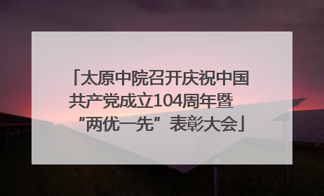 太原中院召开庆祝中国共产党成立104周年暨“两优一先”表彰大会