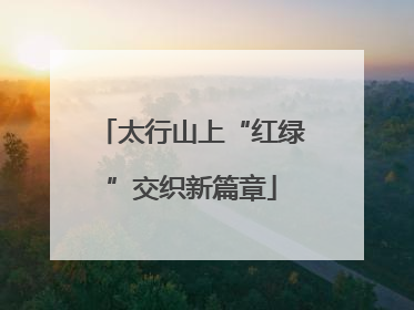 太行山上“红绿”交织新篇章