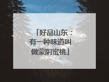 好品山东：有一种味道叫做蒙阴蜜桃