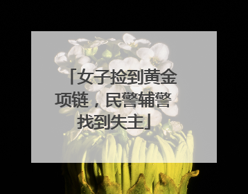女子捡到黄金项链，民警辅警找到失主