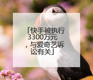 快手被执行3300万元，与爱奇艺诉讼有关