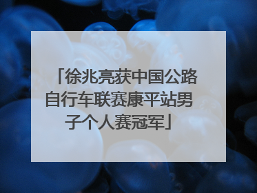 徐兆亮获中国公路自行车联赛康平站男子个人赛冠军