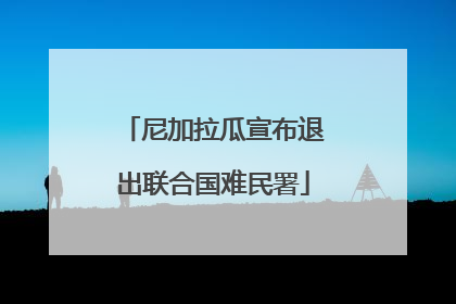尼加拉瓜宣布退出联合国难民署