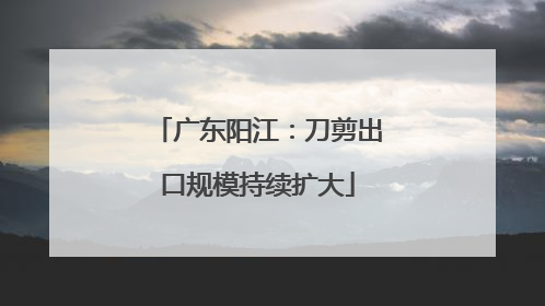 广东阳江：刀剪出口规模持续扩大