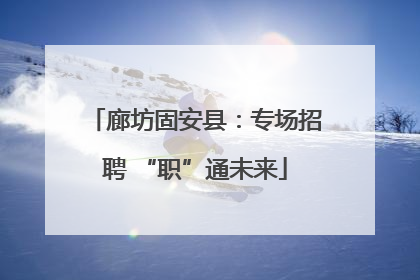 廊坊固安县：专场招聘 “职”通未来