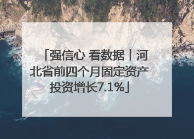 强信心 看数据丨河北省前四个月固定资产投资增长7.1%