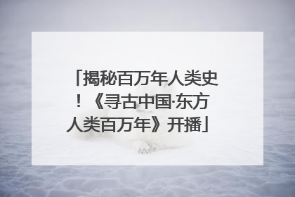 揭秘百万年人类史！《寻古中国·东方人类百万年》开播