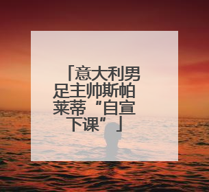 意大利男足主帅斯帕莱蒂“自宣下课”