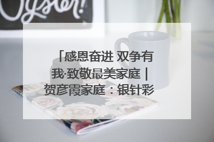 感恩奋进 双争有我·致敬最美家庭｜贺彦霞家庭：银针彩线绣出好日子