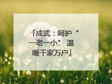 成武：呵护“一老一小” 温暖千家万户