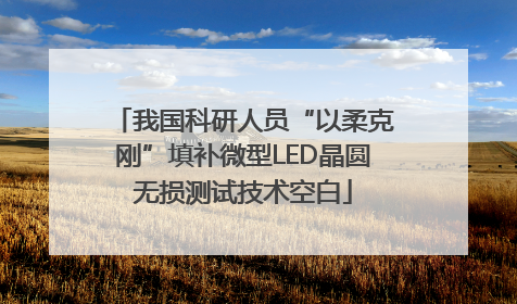 我国科研人员“以柔克刚”填补微型LED晶圆无损测试技术空白