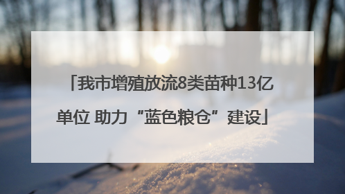 我市增殖放流8类苗种13亿单位 助力“蓝色粮仓”建设