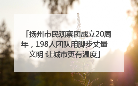 扬州市民观察团成立20周年，198人团队用脚步丈量文明 让城市更有温度