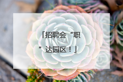 招聘会“职”达园区！