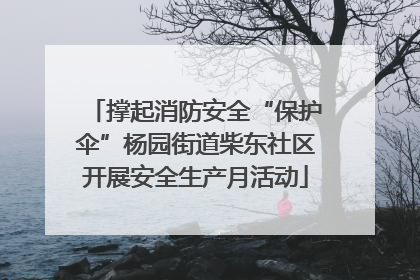 撑起消防安全“保护伞”杨园街道柴东社区开展安全生产月活动