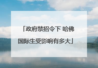 政府禁招令下 哈佛国际生受影响有多大