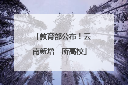 教育部公布！云南新增一所高校