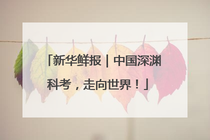 新华鲜报｜中国深渊科考，走向世界！