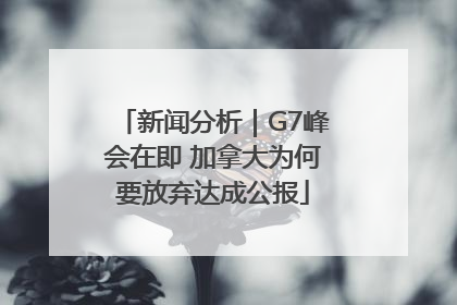 新闻分析｜G7峰会在即 加拿大为何要放弃达成公报